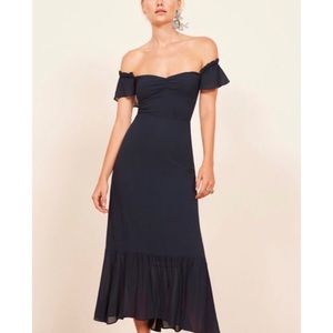 Reformation Butterfly Dress Navy Size 4